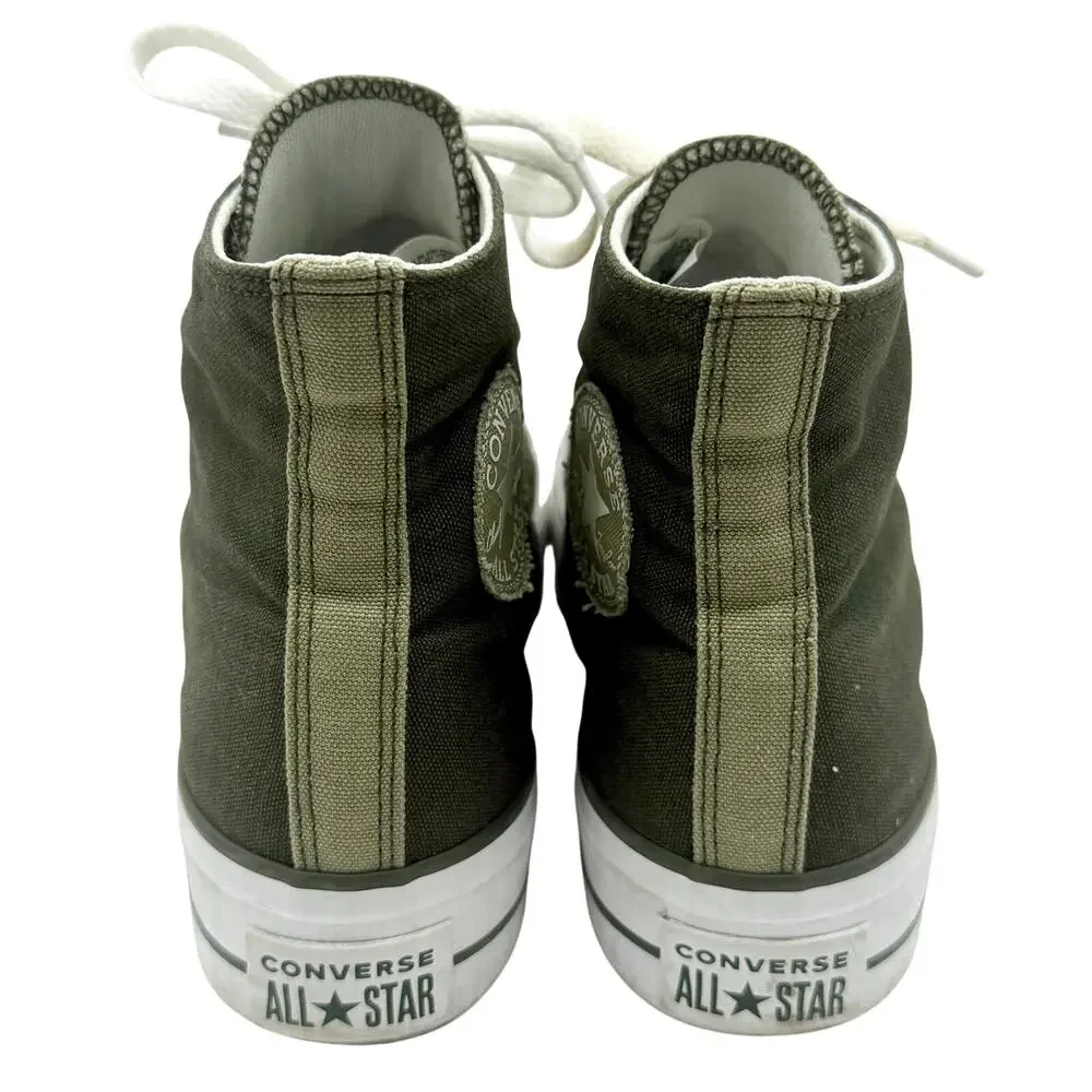 Converse Chuck Taylor Lift Platform High Top Olive Green Mens 6.5 Womens 8.5
